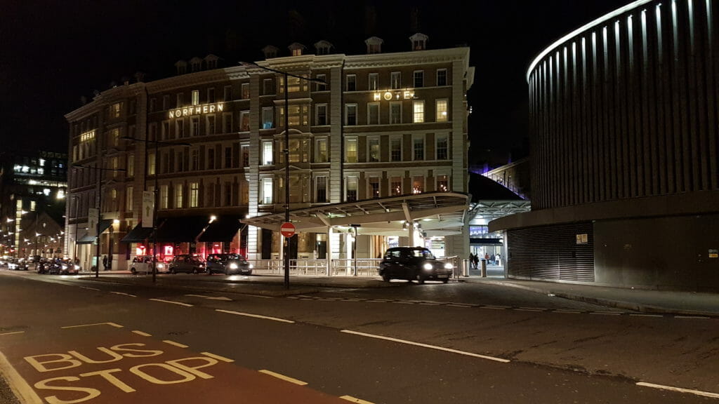 The Great Northern Hotel at night