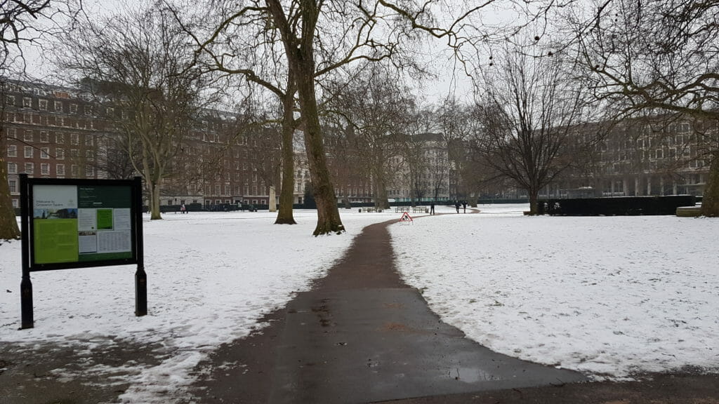Snow in Grosvenor Square