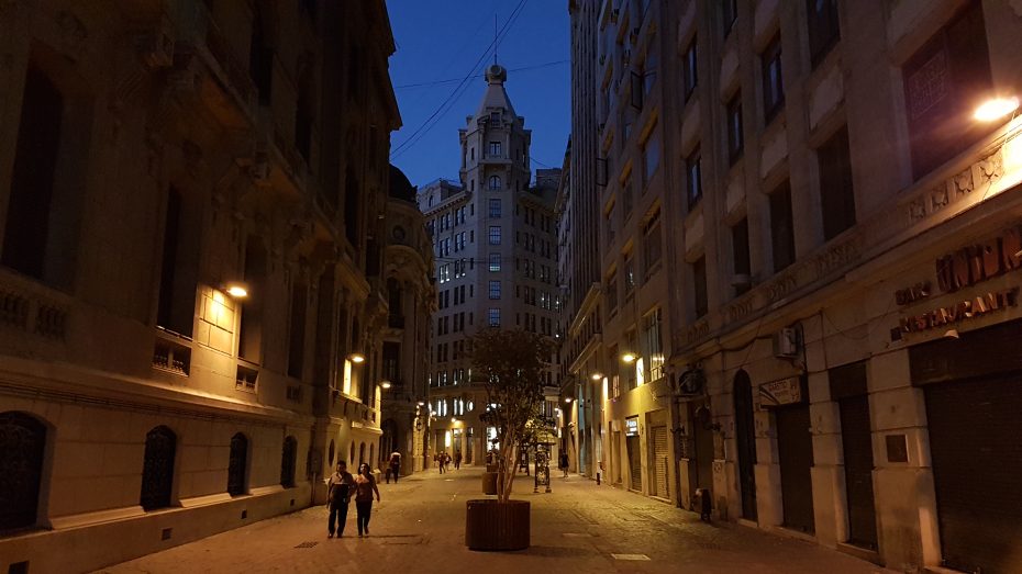 Santiago City Center at Night